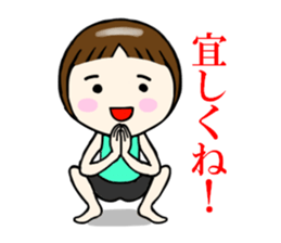Casual yoga girl sticker #12292343