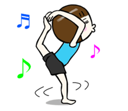 Casual yoga girl sticker #12292347