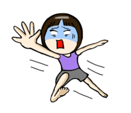 Casual yoga girl sticker #12292357