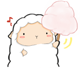 A lamb who like cotton candyII sticker #12294186