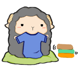 A lamb who like cotton candyII sticker #12294212