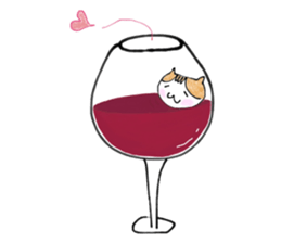 The cat which loves wine 2 sticker #12294669