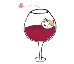 The cat which loves wine 2 sticker #12294669