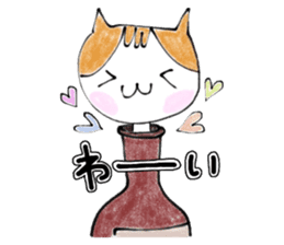 The cat which loves wine 2 sticker #12294670