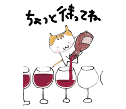 The cat which loves wine 2 sticker #12294692