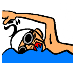 Swimming ordinary matter frequently sticker #12296006