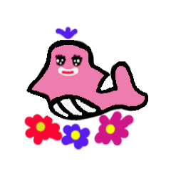 Sticker of the pink whale