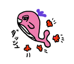 Sticker of the pink whale sticker #12296502