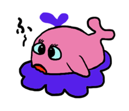 Sticker of the pink whale sticker #12296503