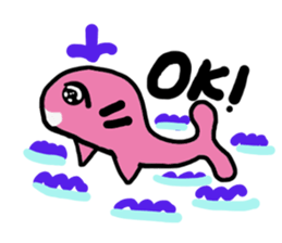 Sticker of the pink whale sticker #12296505