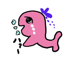 Sticker of the pink whale sticker #12296507