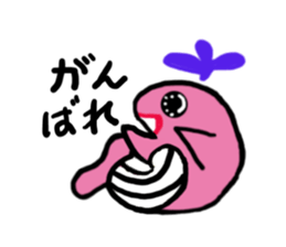 Sticker of the pink whale sticker #12296537