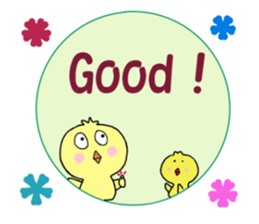 Family of a lovely chick sticker #12298019