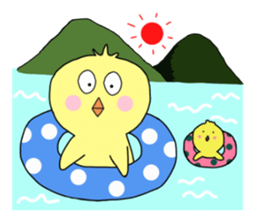 Family of a lovely chick sticker #12298034