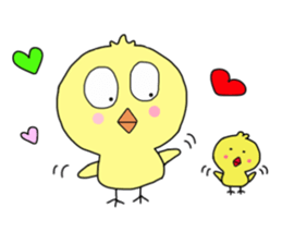Family of a lovely chick sticker #12298038