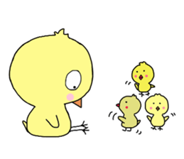 Family of a lovely chick sticker #12298040