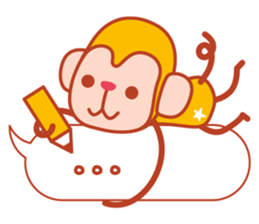 Sticker of a cute monkey 2 sticker #12298884