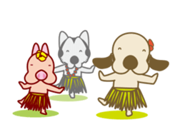 Animation of The dog doing the hula sticker #12299075