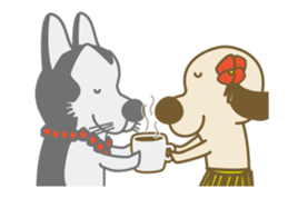 Animation of The dog doing the hula sticker #12299083