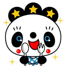 Three-star panda sticker #12300762