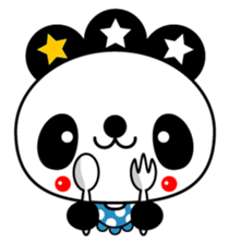 Three-star panda sticker #12300764