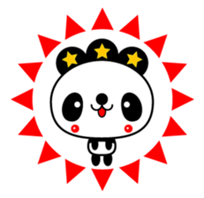Three-star panda sticker #12300766