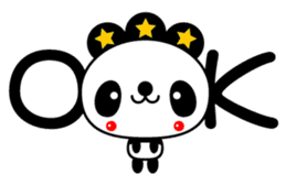 Three-star panda sticker #12300774