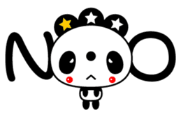 Three-star panda sticker #12300775