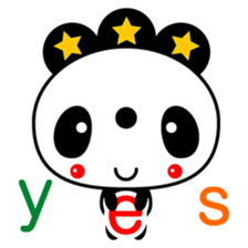 Three-star panda sticker #12300776