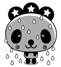 Three-star panda sticker #12300781