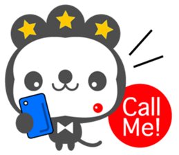 Three-star panda sticker #12300783