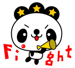 Three-star panda sticker #12300785