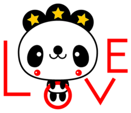 Three-star panda sticker #12300786