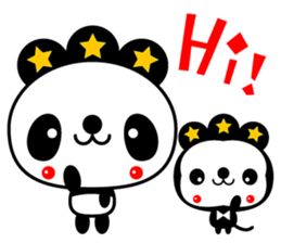 Three-star panda sticker #12300789