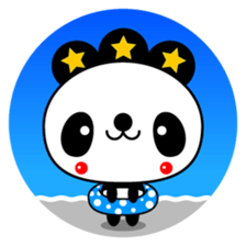 Three-star panda sticker #12300790