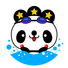 Three-star panda sticker #12300791