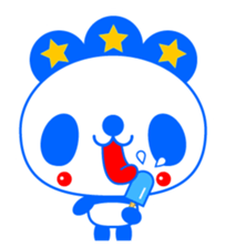 Three-star panda sticker #12300792