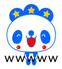 Three-star panda sticker #12300793
