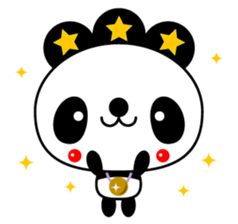 Three-star panda sticker #12300794
