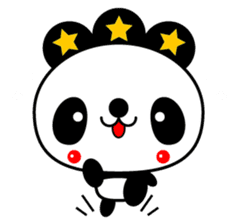 Three-star panda sticker #12300795