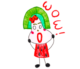hand-drawing watermelon girl sticker #12300799