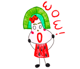 hand-drawing watermelon girl sticker #12300799