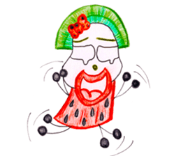 hand-drawing watermelon girl sticker #12300800