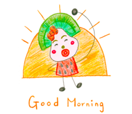 hand-drawing watermelon girl sticker #12300801