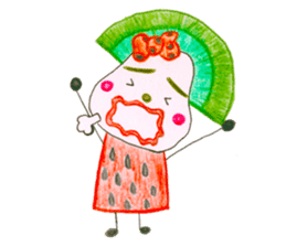 hand-drawing watermelon girl sticker #12300803