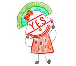 hand-drawing watermelon girl sticker #12300804