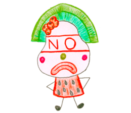 hand-drawing watermelon girl sticker #12300805