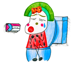 hand-drawing watermelon girl sticker #12300811