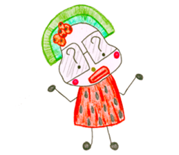 hand-drawing watermelon girl sticker #12300812