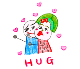 hand-drawing watermelon girl sticker #12300817